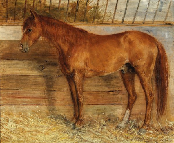 Main Product Photo of A Fox in a Stable Painting by Arthur Kurtz