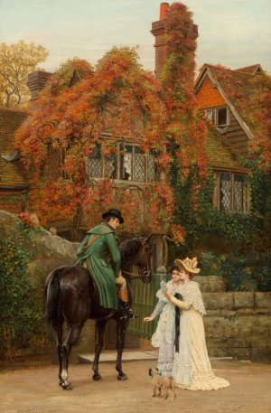 The messenger by Arthur Longley Vernon Oil Painting