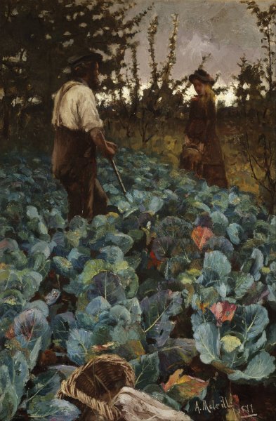 Main Product Photo of A Cabbage Garden Painting by Arthur Melville
