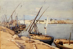 A Harbor In Cairo by Arthur Melville - Oil Painting Reproduction