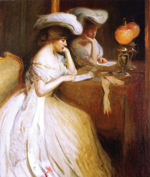 The Letter by Arthur Merton Hazard - Hand-Painted Oil Painting Reproduction