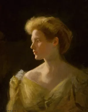 Woman in a Yellow Dress by Arthur Merton Hazard Oil Painting