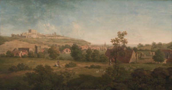 Main Product Photo of Landscape, with Dover Castle in the Distance Painting by Arthur Nelson