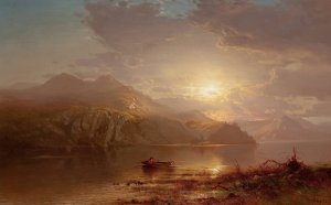 Lake Scene by Arthur Parton Oil Painting