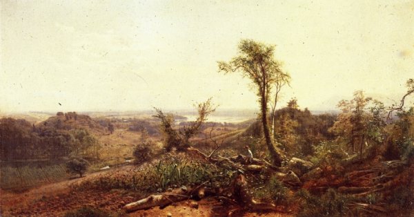 Looking Southwest over Church's Farm from the Sienghenberg by Arthur Parton - Hand-Painted Oil Painting Reproduction