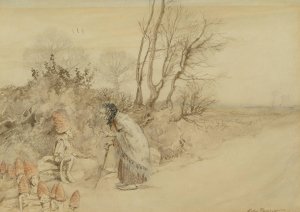 A Wayside Chat by Arthur Rackham Oil Painting