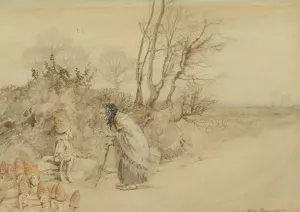 A Wayside Chat Oil painting by Arthur Rackham
