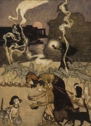 All Through Egypt Every Man Burns a Lamp by Arthur Rackham Oil Painting