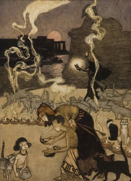 All Through Egypt Every Man Burns a Lamp by Arthur Rackham - Hand-Painted Oil Painting Reproduction