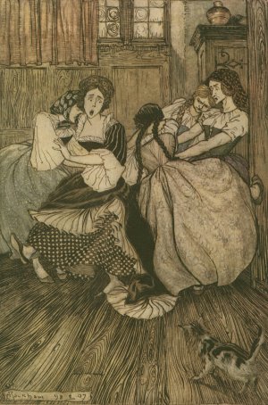 And the maids cried 'good gracious, how very tenacious!' by Arthur Rackham Oil Painting