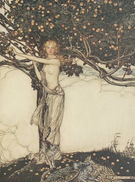 Freia, the fair one  by Arthur Rackham - Hand-Painted Oil Painting Reproduction