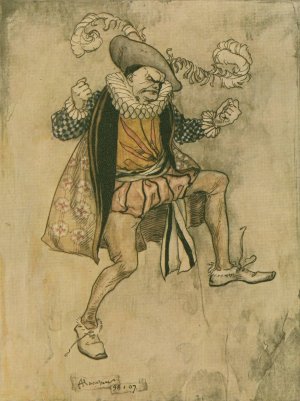 He bounced up and down, and so fearful a frown contracted his brow, you'd have thought he'd been blind by Arthur Rackham Oil Painting