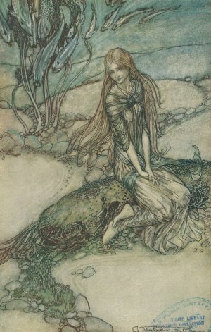 He could see Undine beneath the crystal vault by Arthur Rackham Oil Painting
