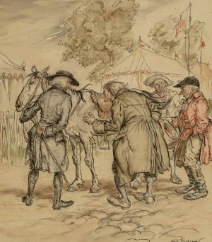 Horse-Trading at a Country Fair by Arthur Rackham Oil Painting