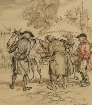 Horse-Trading at a Country Fair by Arthur Rackham Oil Painting