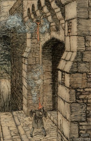How You'd Frown Should a Ladleful Fall on Your Crown by Arthur Rackham Oil Painting