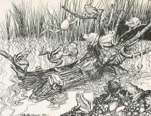 King Log by Arthur Rackham Oil Painting