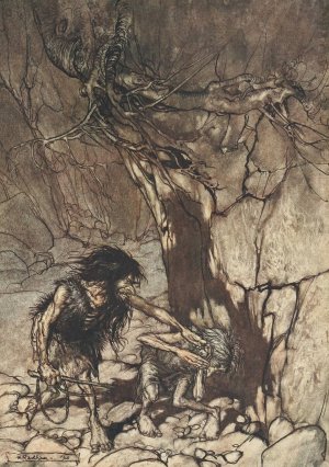 Mime, howling. 'Ohe! Ohe! Oh! Oh!' by Arthur Rackham Oil Painting
