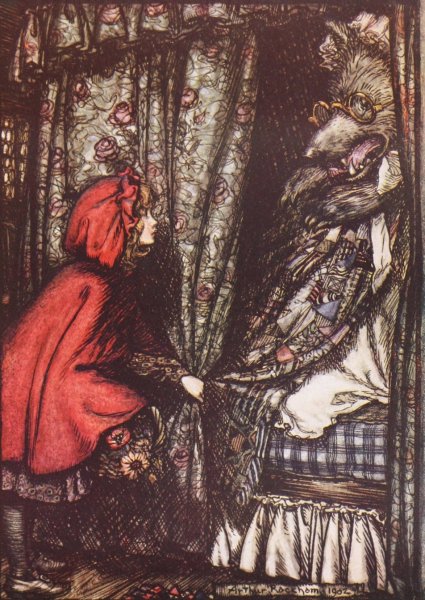 Main Product Photo of O Grandmother, what big ears you have got, she said  Painting by Arthur Rackham