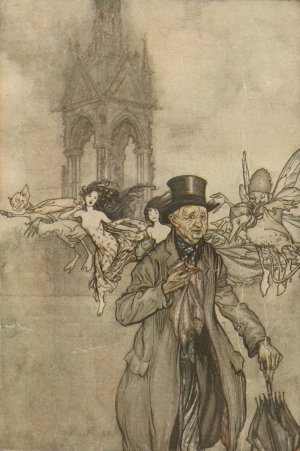 Old Mr. Salford was a crab-apple of an old gentleman who wandered all day in the Gardens by Arthur Rackham Oil Painting
