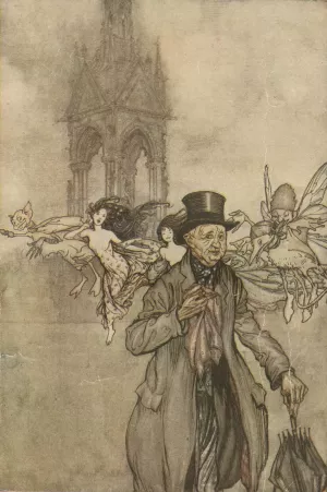 Old Mr. Salford was a crab-apple of an old gentleman who wandered all day in the Gardens by Arthur Rackham Oil Painting