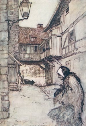 Once there was a poor old woman who lived in a village by Arthur Rackham Oil Painting