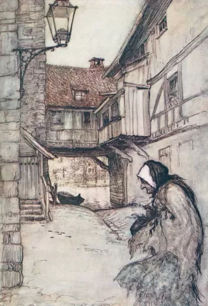 Once there was a poor old woman who lived in a village by Arthur Rackham Oil Painting