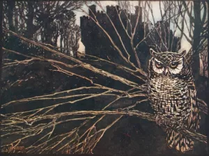 Or a screech owl by Arthur Rackham Oil Painting