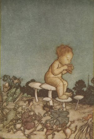 Peter Pan is the fairies'orchestra by Arthur Rackham Oil Painting
