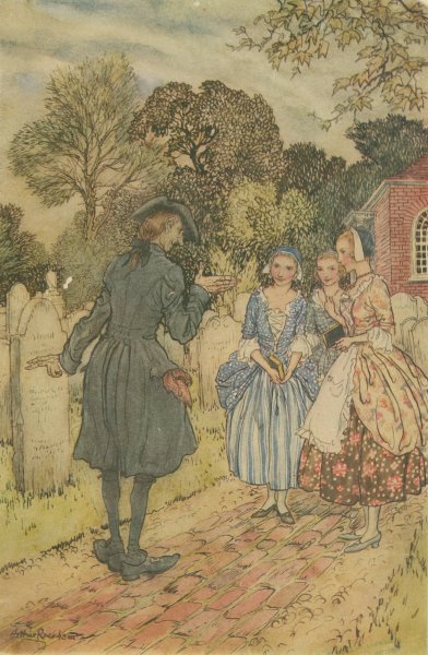 Reciting for their amusement all the epitaphs on the tombstones by Arthur Rackham - Hand-Painted Oil Painting Reproduction