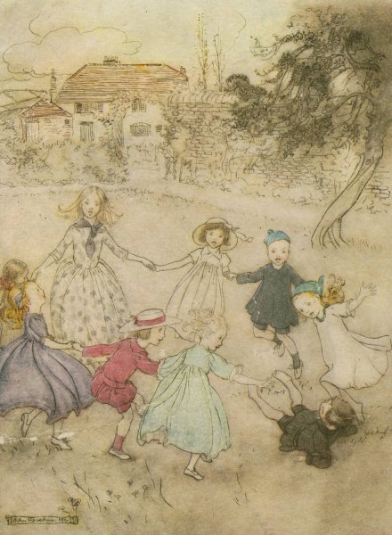 Main Product Photo of Ring a ring o'roses.  Painting by Arthur Rackham