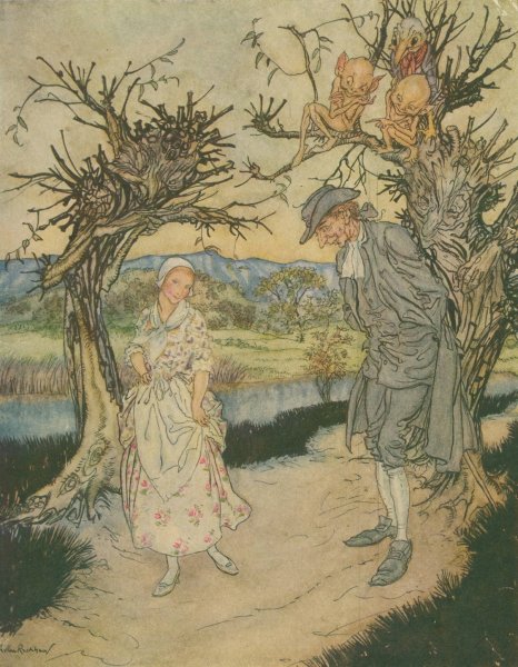 Main Product Photo of Sauntering along in the twilight Painting by Arthur Rackham
