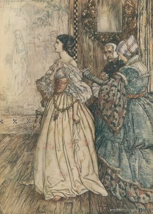 She hath a mark, like a violet, between her shoulders, and another like it on the instep of her left foot. by Arthur Rackham Oil Painting
