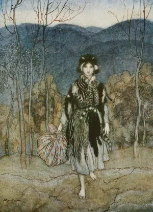 She went along, and went along, and went along by Arthur Rackham Oil Painting