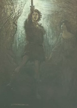 Siegmund the Walsung, thou dost see! As bride-gift he brings thee this sword by Arthur Rackham Oil Painting