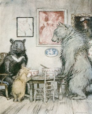 Somebody has been at my porridge, and has eaten it all up! by Arthur Rackham Oil Painting
