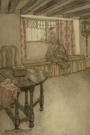 Strange Faces in the Window by Arthur Rackham Oil Painting