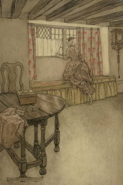 Strange Faces in the Window  by Arthur Rackham - Hand-Painted Oil Painting Reproduction