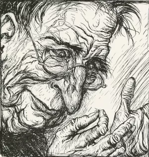 The Flea and the Man by Arthur Rackham Oil Painting