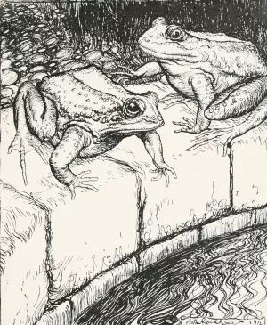 The Frogs and the Well by Arthur Rackham Oil Painting