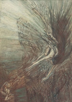 The Frolic of the Rhine-Maidens by Arthur Rackham Oil Painting