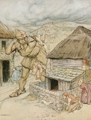 The giant Cormoran was the terror of all the country-side by Arthur Rackham Oil Painting