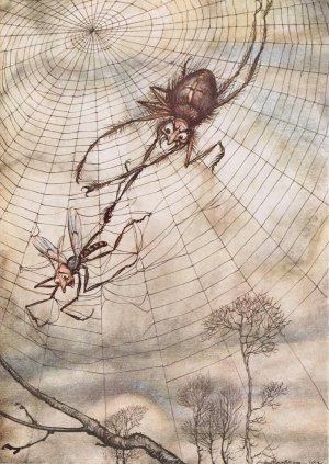 The Gnat and the Lion by Arthur Rackham Oil Painting