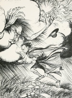 The North Wind and the Sun by Arthur Rackham Oil Painting