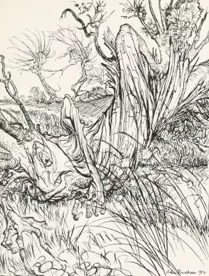 The Oak and the Reeds by Arthur Rackham Oil Painting