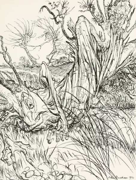 The Oak and the Reeds by Arthur Rackham Oil Painting Reproduction For ...