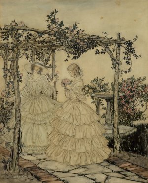 The Rose Garden by Arthur Rackham Oil Painting