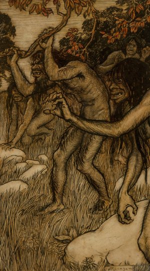 The Savages by Arthur Rackham Oil Painting