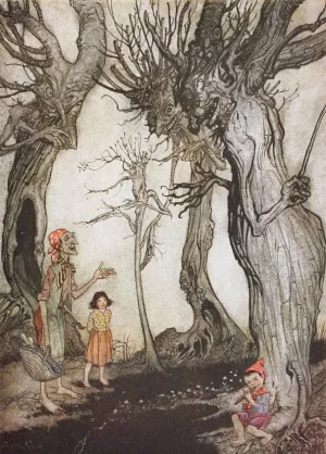 The Trees and the Axe by Arthur Rackham Oil Painting