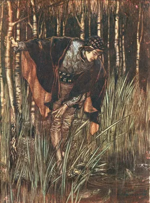 The white snake by Arthur Rackham Oil Painting